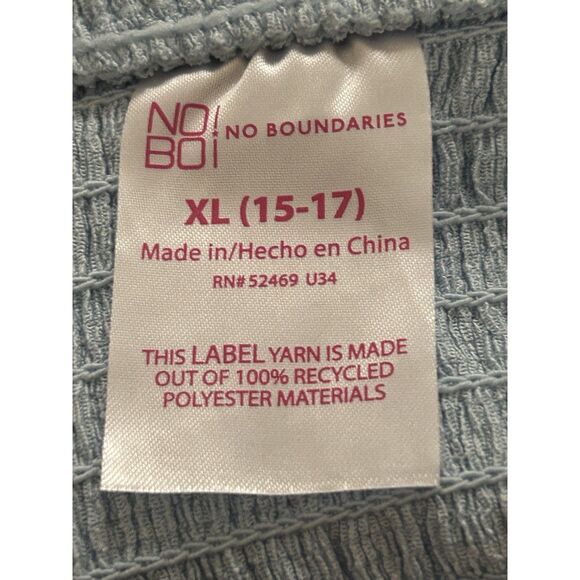 No Boundaries Textured Cami & Short Set 2 Piece Womens Size XL Freshwater Blue - Picture 5 of 14